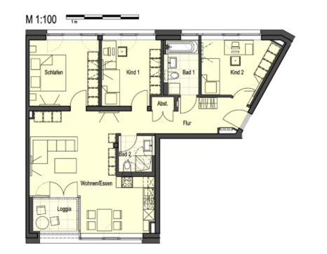 Grundriß Haus 1a K1 Würzburg